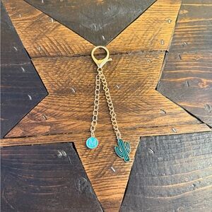 Gold and Teal Charm Keychain